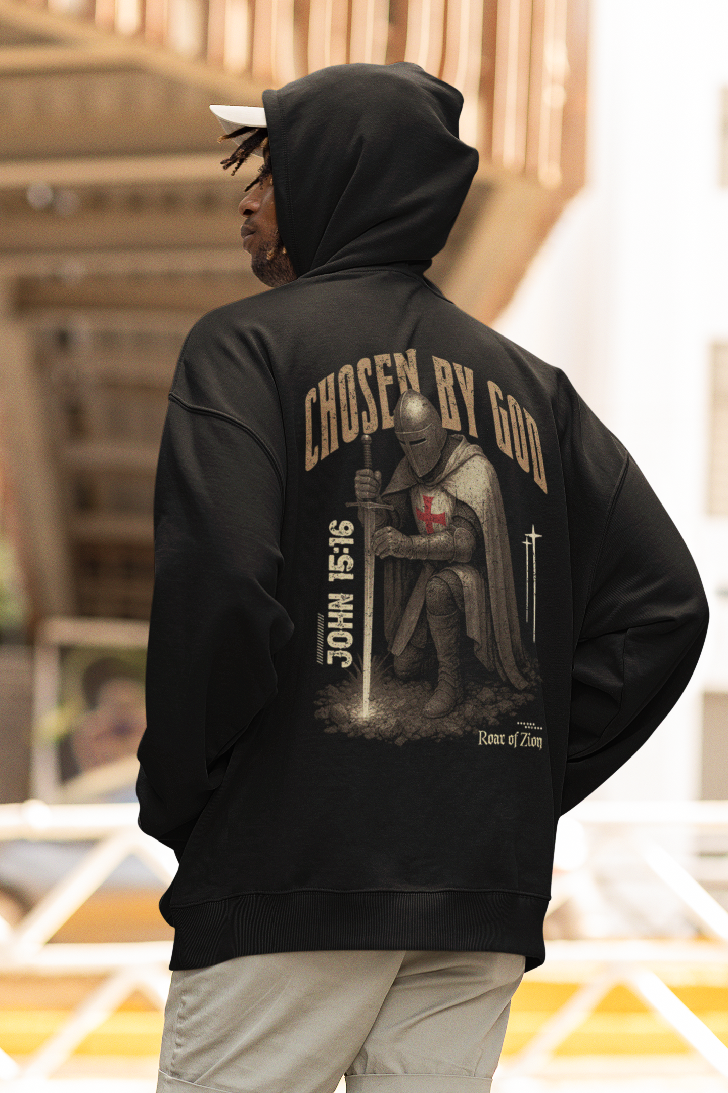Chosen By God Hoodie | John 15:16 Christian Warrior Hoodie – Roar of Zion