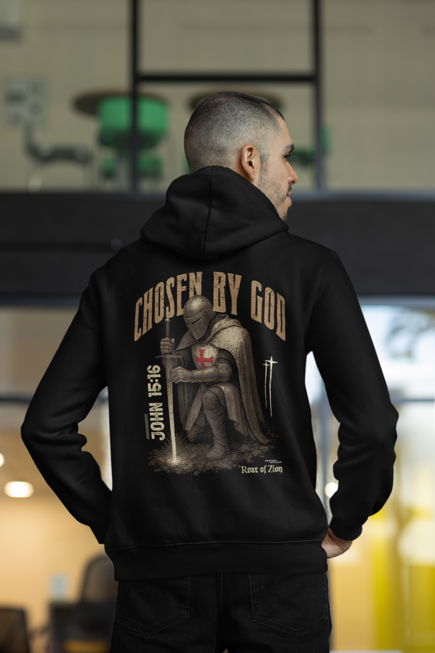 Chosen By God Hoodie | John 15:16 Christian Warrior Hoodie – Roar of Zion